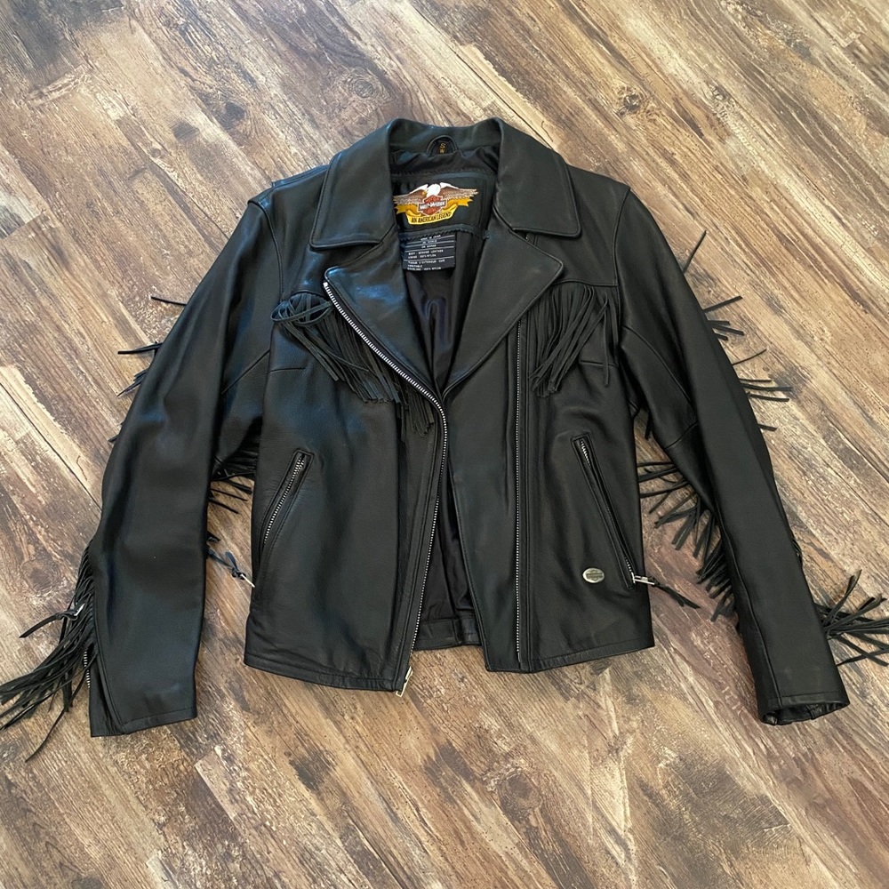 Harley Davidson leather biker jacket size Small